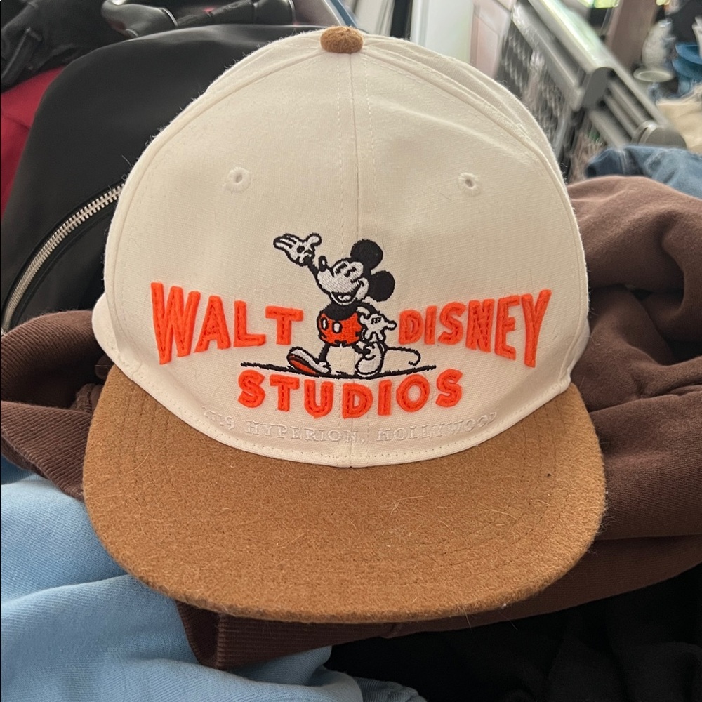 Disney White and Brown Mickey Mouse Hat